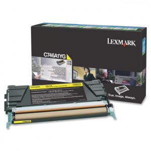 Toner X746 X748 (C746A1YG) Oryginalny żółty do LEXMARK X 748DE, 746DE, 748DTE, LEXMARK C 746DN, 746N