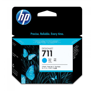 Tusz HP 711 (CZ134A) Oryginalny błękitny / turkusowy / niebieski - 29ml - do HP DESIGNJET T 120, 520, 520