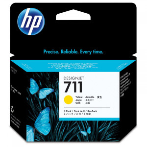 Tusz HP 711 (CZ136A) Oryginalny żółty - 29ml - do HP DESIGNJET T 520, 120, 520