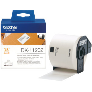Etykiety Brother DK-11202 czarny nadruk na białym tle, 100mm x 62mm 300szt etykiet na rolce oryginalna