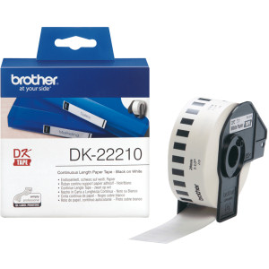 Taśma Brother DK-22210 czarny nadruk na białym tle, 29mm x 30,48 metrów na rolce oryginalna