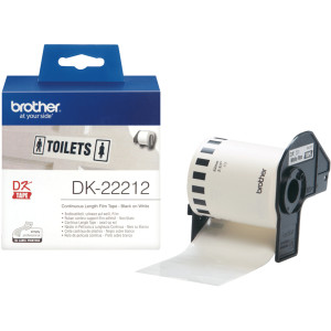 Taśma Brother DK-22212 czarny nadruk na białym tle, 62mm x 15,24 metrów na rolce FOLIOWA oryginalna