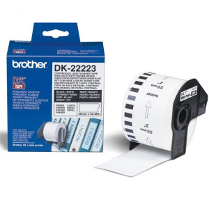 Taśma Brother DK-22223 czarny nadruk na białym tle, 50mm x 30,48 metrów na rolce oryginalna