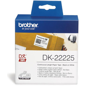 Taśma Brother DK-22225 czarny nadruk na białym tle 38mm x 30,48 metrów na rolce oryginalna