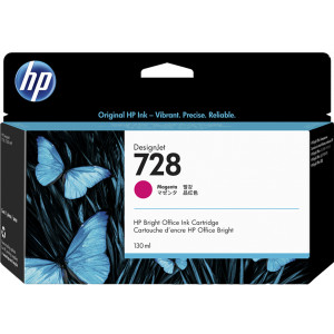 Tusz HP 728 (F9J66A) Oryginalny purpurowy - 130ml - do HP DESIGNJET T830 MFP 36, 24, HP DESIGNJET XT 870, HP DESIGNJET T 730