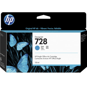 Tusz HP 728 (F9J67A) Oryginalny błękitny / turkusowy / niebieski - 130ml - do HP DESIGNJET T 730, HP DESIGNJET T830 MFP 36, 24, HP DESIGNJET XT 870