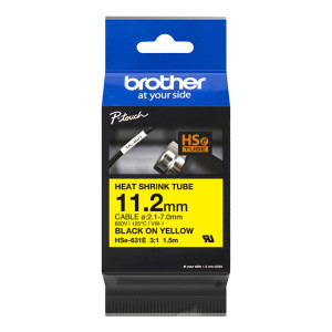Rurka termokurczliwa Brother HSe-631E 11.2mm 1.5m [fi]2.1mm-7.0mm żółta rurka czarny nadruk oryginalna