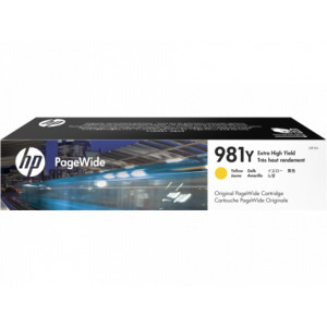Tusz HP 981Y (L0R15A) Oryginalny żółty do HP PAGEWIDE ENTERPRISE COLOR MFP 586F, 586DN, HP PAGEWIDE ENTERPRISE COLOR 556XH, 556DN