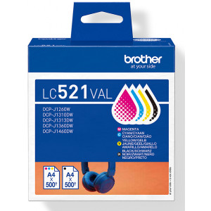 Brother LC521VAL zestaw czarny / cyan / magenta / żółty oryginalny