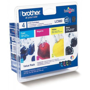 Tusz LC980 (LC980VALBP) Oryginalny cmyk do BROTHER DCP- 377CW, 383C, 145C, 165C, 375CW