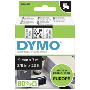Taśma do Dymo D1 40913 9mm 7m biała taśma czarny napis S0720680 oryginalna