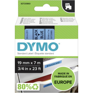 Taśma do Dymo D1 45806 19mm 7m niebieska taśma czarny napis S0720860 oryginalna