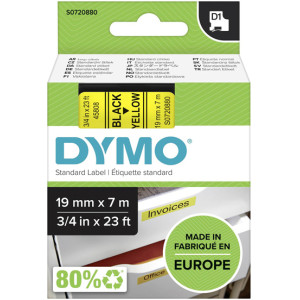 Taśma do Dymo D1 45808 19mm 7m żółta taśma czarny napis S0720880 oryginalna