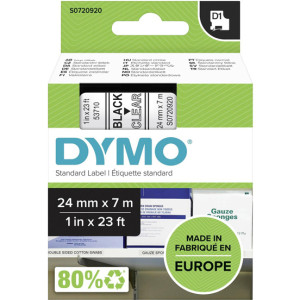Taśma do Dymo D1 53710 24mm 7m przeźroczysta taśma czarny napis S0720920 oryginalna