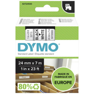 Taśma do Dymo D1 53713 24mm 7m biała taśma czarny napis S0720930 oryginalna