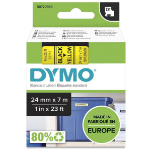 Taśma do Dymo D1 53718 24mm 7m żółta taśma czarny napis S0720980 oryginalna