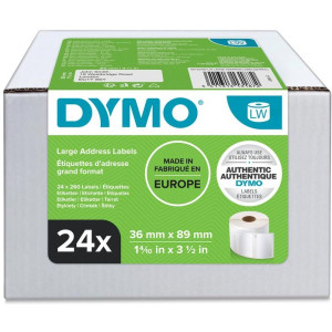 Etykiety DYMO 99012 S0722390 89x36mm biała 24 szt.