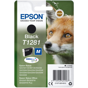 Tusz S22 SX125 SX130 SX235 (T12814010) Oryginalny czarny - 5,9ml - do EPSON STYLUS S 22, EPSON STYLUS SX 420W, 425W, EPSON STYLUS OFFICE BX 305F, 305FW