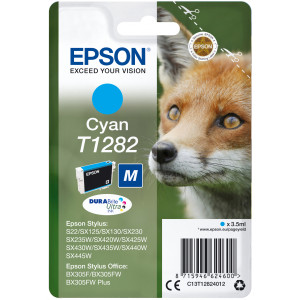 Tusz S22 SX125 SX130 SX235 (T12824010) Oryginalny błękitny / turkusowy / niebieski - 3,5ml - do EPSON STYLUS S 22, EPSON STYLUS SX 420W, 425W, EPSON STYLUS OFFICE BX 305F, 305FW