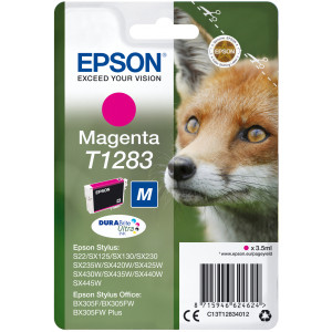 Tusz S22 SX125 SX130 SX235 (T12834010) Oryginalny purpurowy - 3,5ml - do EPSON STYLUS SX 445W, 440W, 125, 420W, EPSON STYLUS S 22