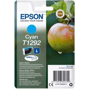 Tusz WF3010 WF3520 WF3530 WF3540 WF7015 WF7515 WF7525 (T12924010) Oryginalny błękitny / turkusowy / niebieski - 7ml - do EPSON STYLUS SX 420W, 445W, 425W, EPSON STYLUS OFIICE BX 535WD, EPSON 