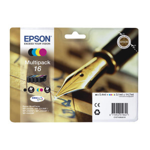 Tusz WF2010 WF2510 WF2520 WF2530 WF2540 (T16264010) Oryginalny cmyk - Zestaw zawml - do EPSON WORKFORCE WF 2660DWF, 2750, 2750DWF, 2760DWF, 2650DWF