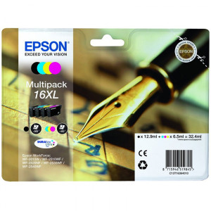Tusz WF2010 WF2510 WF2520 WF2530 WF2540 (T16364010) Oryginalny cmyk - Zestaw zawml - do EPSON WORKFORCE WF 2760DWF, 2650DWF, 2750DWF, 2010W, EPSON WORKFORCE WF- 2110W