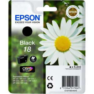 Tusz XP212 XP215 XP225 (T18014010) Oryginalny czarny - 5,2ml - do EPSON EXPRESSION HOME XP 402, 405, 405WH, 30, 205