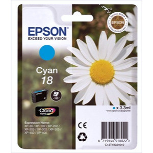 Tusz XP212 XP215 XP225 (T18024010) Oryginalny błękitny / turkusowy / niebieski - 3,3ml - do EPSON EXPRESSION HOME XP 402, 405, 405WH, 30, 205