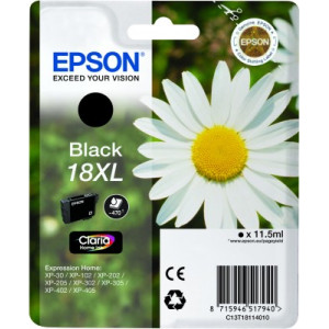 Tusz XP212 XP215 XP225 (T18114010) Oryginalny czarny - 11,5ml - do EPSON EXPRESSION HOME XP 402, 405, 405WH, 30, 205