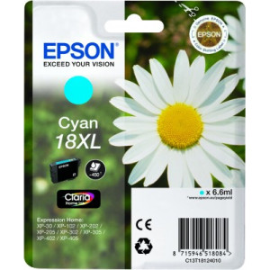 Tusz XP212 XP215 XP225 (T18124010) Oryginalny błękitny / turkusowy / niebieski - 6,6ml - do EPSON EXPRESSION HOME XP 402, 405, 405WH, 30, 205