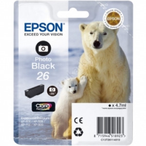 Tusz XP600 XP610 XP700 XP800 (T26114010) Oryginalny czarny fotograficzny - 4,7ml - do EPSON EXPRESSION PREMIUM XP 600, 605, 700, 800, 610