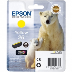 Tusz XP600 XP610 XP700 XP800 (T26144010) Oryginalny żółty - 4,5ml - do EPSON EXPRESSION PREMIUM XP 600, 605, 700, 800, 610
