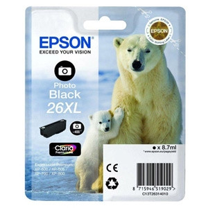 Tusz XP600 XP610 XP700 XP800 (T26314010) Oryginalny czarny fotograficzny - 8,7ml - do EPSON EXPRESSION PREMIUM XP 600, 605, 700, 800, 610