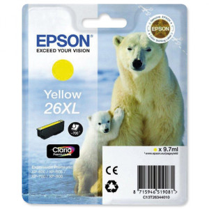 Tusz XP600 XP610 XP700 XP800 (T26344010) Oryginalny żółty - 9,7ml - do EPSON EXPRESSION PREMIUM XP 600, 605, 700, 800, 610