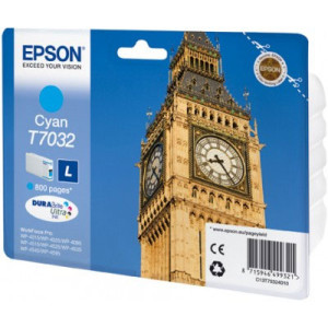 Tusz WP4015 WP4095 WP4515 WP4525 WP4595 (T70324010) Oryginalny błękitny / turkusowy / niebieski do EPSON WORKFORCE PRO WP 4025DW, 4515DN, 4525DNF, 4535DWF, 4545DTWF