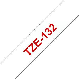 Taśma do Brother TZe-132 12mm 8m przeźroczysta taśma czerwony napis oryginalna