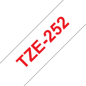 Taśma do Brother TZe-252 24mm 8m biała taśma czerwony napis oryginalna