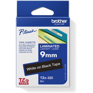 Taśma do Brother TZe-325 9mm 8m czarna taśma biały napis oryginalna