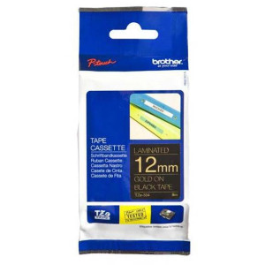 Taśma do Brother TZe-334 12mm 8m czarna taśma złoty napis oryginalna