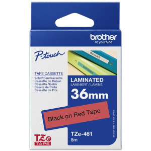Taśma do Brother TZe-461 36mm 8m czerwona taśma czarny napis oryginalna
