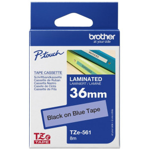 Taśma do Brother TZe-561 36mm 8m niebieska taśma czarny napis oryginalna