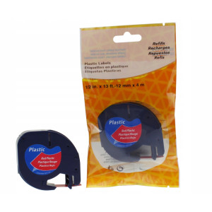 Taśma do Dymo Letra Tag 59424FW 12mm 4m pomarańczowy wzór kwiatowy czarny napis