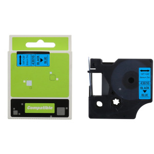Taśma do Dymo D1 43616 6mm 7m niebieska taśma czarny napis