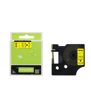 Taśma do Dymo D1 43618 6mm 7m żółta taśma czarny napis S0720790