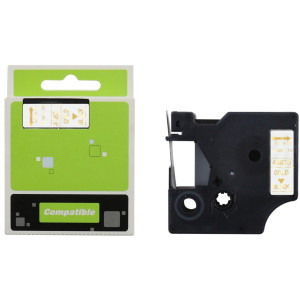 Taśma do Dymo D1 43625 6mm 7m przeźroczysta taśma złoty napis