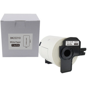 Taśma do Brother DK-22210 czarny nadruk na białym tle, 29mm x 30,48 metrów na rolce