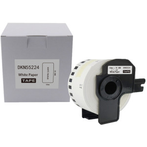 Taśma do Brother DK-N55224 czarny nadruk na białym tle, 54mm x 30,48 metrów na rolce BEZ KLEJU