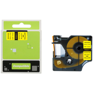 Rurka termokurczliwa do Dymo RS5Y 9mm 2.5m [fi]1.7mm - 3.7mm żółta rurka czarny nadruk