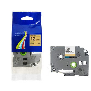 Taśma do Brother TZe-831 12mm 8m złota taśma czarny napis